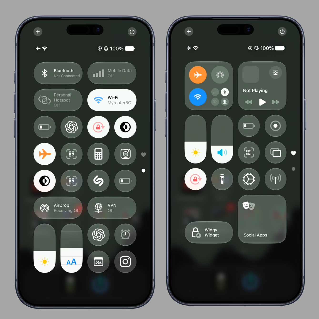 iPhone Control Center